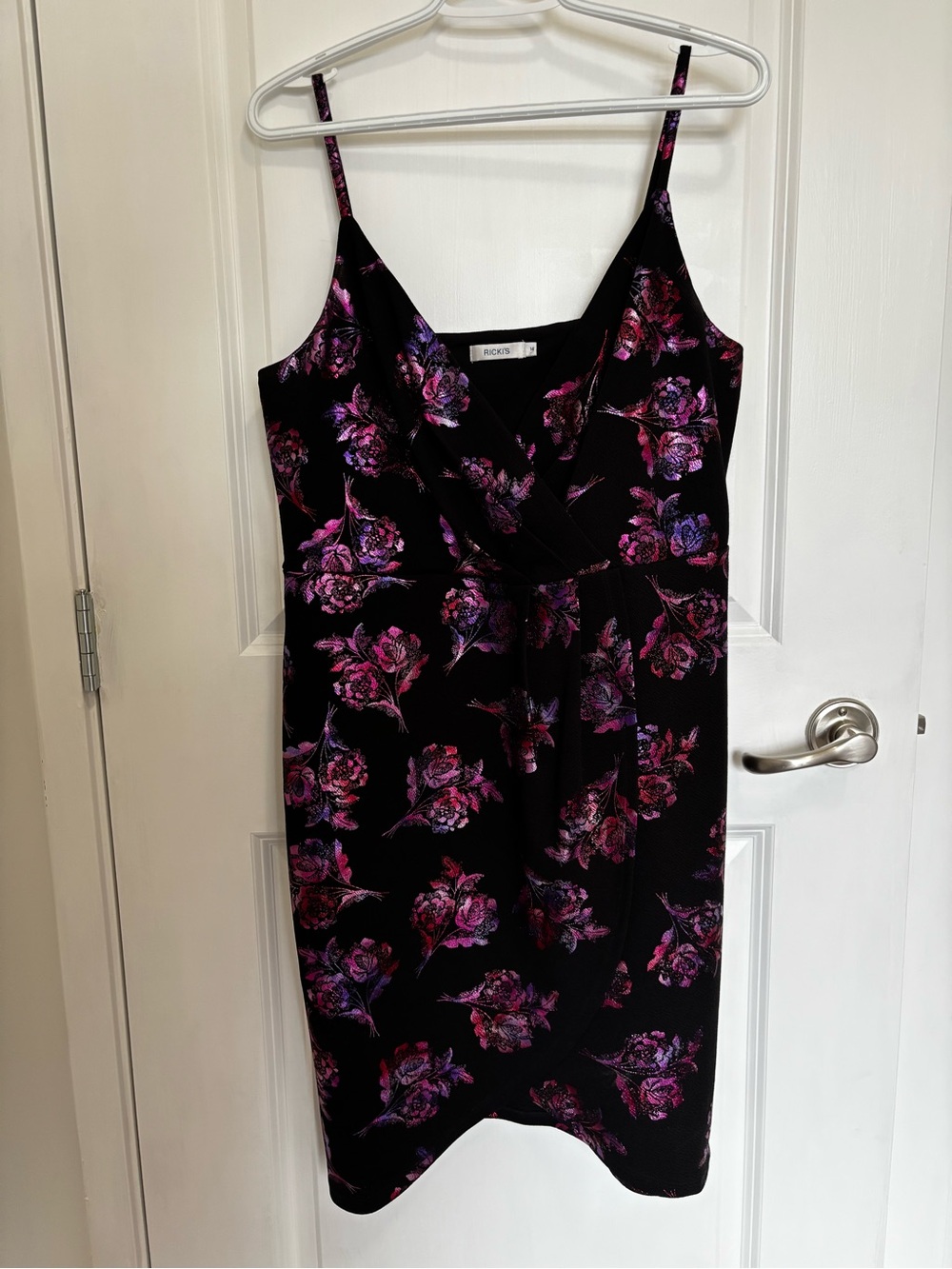 Ricki's Black Mini Dress with Pink and Purple Floral Print
